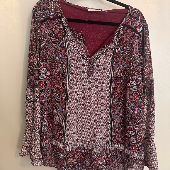 Belle by Kim Gravel Tops - Belle by Kim Gravel Multicolor Paisley Blouse